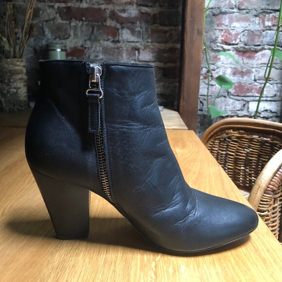 Whistles 38 Lucille Leather Heeled Ankle Booties - Picture 1 of 16